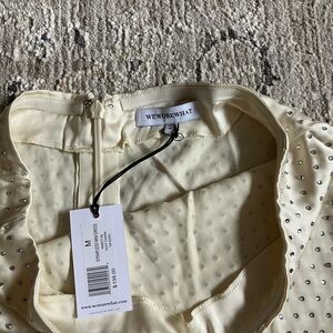 WeWoreWhat Ivory A line Skirt with beads